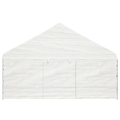 Prieel met dak 17,84x5,88x3,75 m polyetheen wit