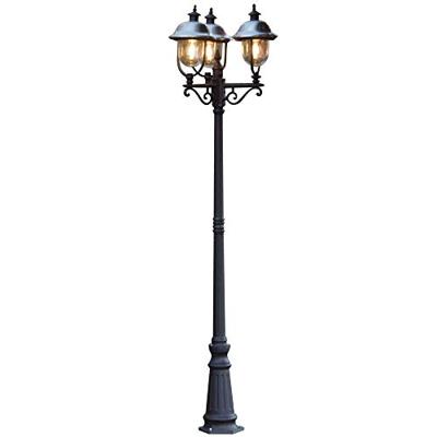 KonstSmide Staande buitenlampParma 218cm rvs met zwart - 7243-000 - thumbnail