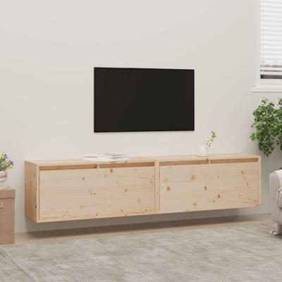 Wandkasten 2 st 80x30x35 cm massief grenenhout