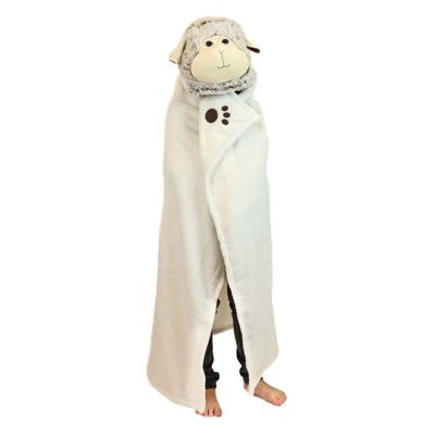 Noxxiez knuffeldeken met capuchon schaap, 130x100cm