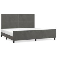 Bedframe zonder matras 200x200 cm fluweel donkergrijs - thumbnail