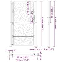 Poort met lichtontwerp 105x180 cm weervast staal - thumbnail