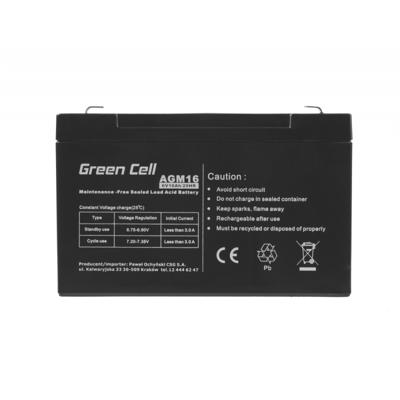 Green Cell AGM16 UPS-accu Sealed Lead Acid (VRLA) 6 V 10 Ah