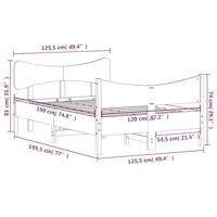 Bedframe zonder matras massief grenenhout 120x190 cm - thumbnail
