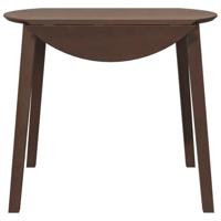 Eettafel bruin massief hout rubber - thumbnail