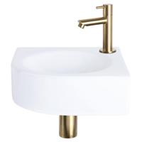 Differnz Cleo fonteinset keramiek kraan recht mat goud 30 x 30 x 10 cm - thumbnail