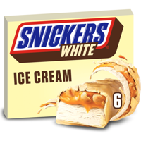 Snickers White ijs repen witte chocolade pinda 6pack bij Jumbo - thumbnail