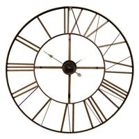 Clayre & Eef Wandklok Ø 90 cm Zwart Metaal Rond Muurklok - thumbnail