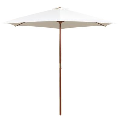 Parasol 270x270 cm houten paal crèmewit