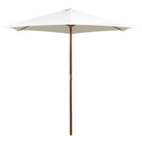 Parasol 270x270 cm houten paal crèmewit - thumbnail