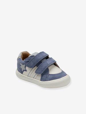 Leren babysneakers met klittenband ecru Leren babysneakers met klittenband ecru