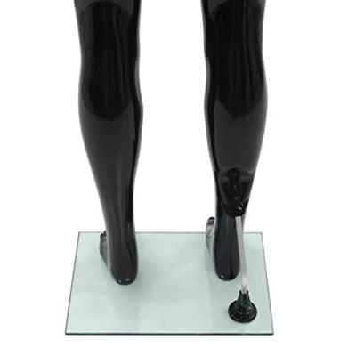 VidaXL Etalagepop mannelijk met glazen voet 185 cm glanzend zwart VidaXL Etalagepop mannelijk met glazen voet 185 cm glanzend zwart
