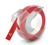 Relieftape dymo embossing vinyl 9mm rood - thumbnail