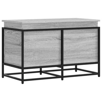 Opbergbox met deksel 80x40x51,5 cm bewerkt hout grijs sonoma