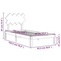 Bedframe met hoofdbord massief hout - thumbnail