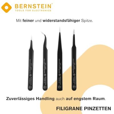 Bernstein Tools for Electronics 5-060 SMD-pinsetset 6-delig Super-spits, Sikkelspits, super-spits, Plat-rond, Spits, Plat-breed, Plat, gebogen Bernstein Tools for Electronics 5-060 SMD-pinsetset 6-delig Super-spits, Sikkelspits, super-spits, Plat-rond, Spits, Plat-breed, Plat, gebogen