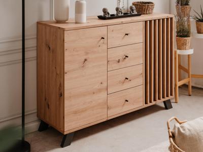 Dressoir MEDINA 2 deuren 4 lades artisan eik/antraciet Dressoir MEDINA 2 deuren 4 lades artisan eik/antraciet