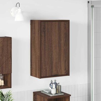Badkamerkast bruin eikenkleur 39 x 23.5 x 65 cm Bewerkt hout