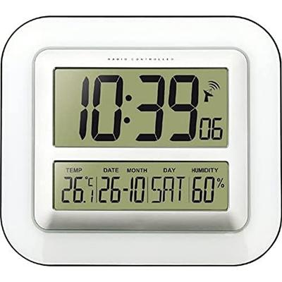 Techno Line WS 8006 Wandklok Zendergestuurd 28 cm x 24.5 cm x 3.2 cm Wit