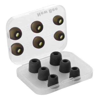 New Bee 12 PCS Silicone Earbuds & Memory Foam For All In-Ear Earphone(Black)