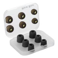 New Bee 12 PCS Silicone Earbuds & Memory Foam For All In-Ear Earphone(Black) - thumbnail