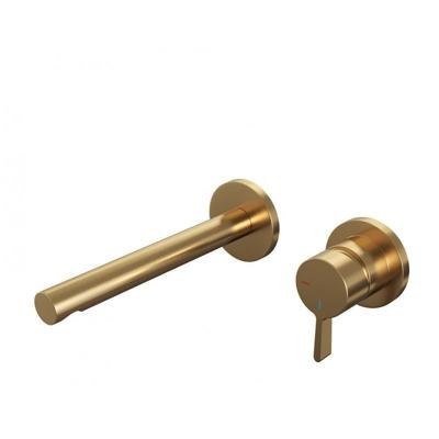 Brauer Gold Edition Wastafelmengkraan inbouw - rechte uitloop links - hendel middel dik - model E 1 - PVD - geborsteld goud 5-GG-004-S1-65