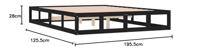 Bedframe massief hout zwart 120x190 cm - thumbnail