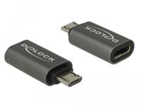 Delock 65927 Adapter USB 2.0 Micro-B male naar USB Type-C 2.0 female antraciet - thumbnail