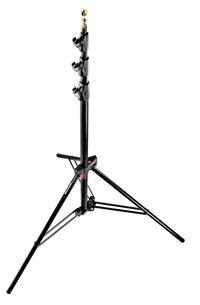 Manfrotto 1004BAC Stativo Serie Babylight con Sistema Pneumatico, 4 sezioni in Alluminio, Altezza 366 cm, Nero