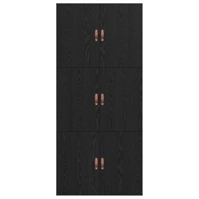 Bedframe met opslag Zwart eiken 190 x 75 x 31.5 cm Bewerkt hout