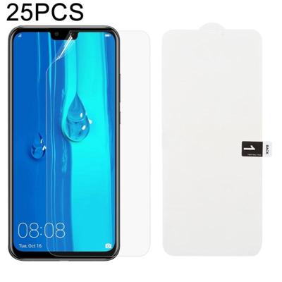 25 stuks zachte hydrogel film volledige dekking front beschermer met alcohol katoen + kraskaart voor Huawei Y9 (2019)/genieten van 9 plus