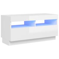 Tv-meubel met LED-verlichting 80x35x40 cm hoogglans wit - thumbnail