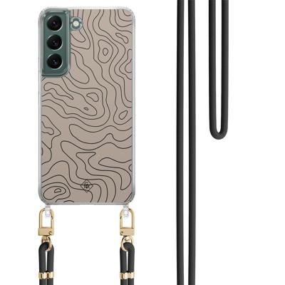 Samsung Galaxy S22 hoesje met zwart koord - Abstract lines