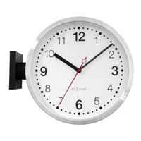 NeXtime - Wandklok 32,3x28x10cm-Stil-Wit & Zwart-Aluminium-NeXtime - thumbnail
