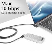 ACT USB 3.0 10Gbps 60W USB Type-C (haaks horizontaal) - USB Type-C (haaks horizontaal) 1m - thumbnail