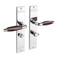 De Oude Deurklink Deurklink retro palissander glanzend nikkel op schild WC slot 63/8 mm - thumbnail