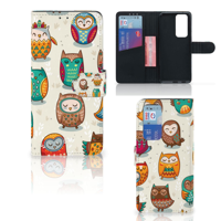 OPPO Find X3 Neo 5G | Telefoonhoesje | Met pasjeshouder | Vrolijke Uilen - thumbnail