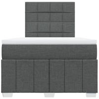Boxspring met matras stof donkergrijs 120x190 cm - thumbnail