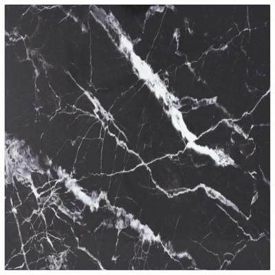VidaXL Tafelblad 60x60 cm 6 mm gehard glas met marmeren design zwart