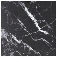VidaXL Tafelblad 60x60 cm 6 mm gehard glas met marmeren design zwart - thumbnail
