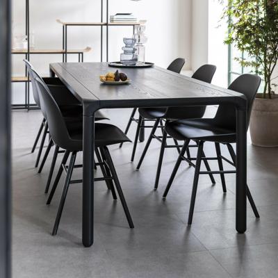 Zuiver Eettafel 'Storm' Essenhout, 220 x 90cm, kleur Zwart Zuiver Eettafel 'Storm' Essenhout, 220 x 90cm, kleur Zwart