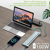 TECHLY 365368 docking station 12 in 1 USB-C-hub VGA HDMI DP RJ45 met Micro SD/SD-speler donkergrijs - thumbnail