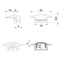 Deko Light 978582 F-ET-01-08 Eindkappen-set Kunststof (b x h x d) 16 x 8.50 x 23 mm 1 stuk(s) - thumbnail