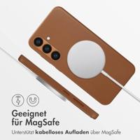 AccezzMagSafe Leather Backcover Samsung Galaxy S24 Plus Telefoonhoesje Bruin - thumbnail