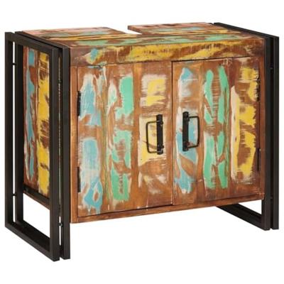 Wastafelkast Multikleur 71 x 33 x 58 cm Massief Gerecycled Hout
