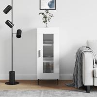 Dressoir 34,5x34x90 cm bewerkt hout hoogglans wit - thumbnail