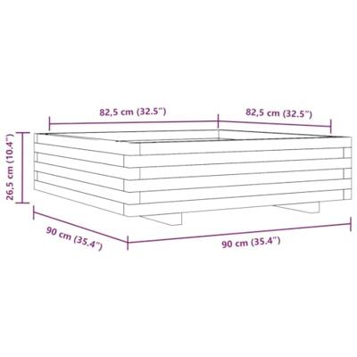 VidaXL Plantenbak 90x90x26,5 cm massief grenenhout