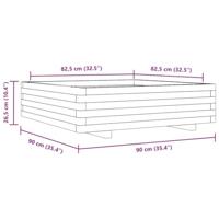 Plantenbak 90x90x26,5 cm massief grenenhout - thumbnail