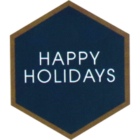 Etiket | papier | Happy Holidays Hexagon | 46x40mm | blauw/wit | rol à 500 stuks - thumbnail