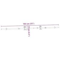 VidaXL Schuifdeur onderdelenset 183 cm roestvrij staal zilverkleurig - thumbnail